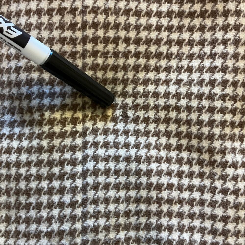 Vintage Dalton 100% Wool 2 Piece Suit Womens Houndstooth Blazer Skirt Brown - Picture 10 of 11